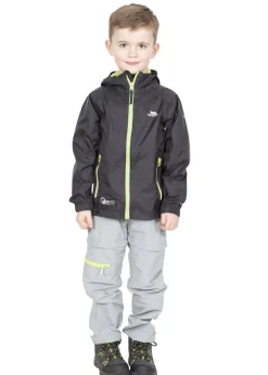 Trespass Kids Black Qikpac Waterproof Packaway Jacket (2-12yrs)