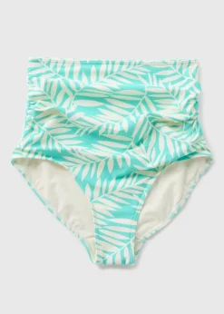 Turquoise Leaf Shapewear Bikini Bottoms