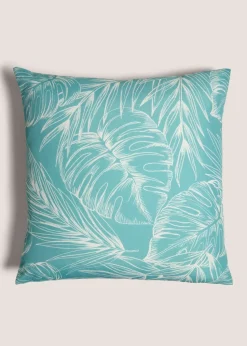 Turquoise Palm Leaf Cushion