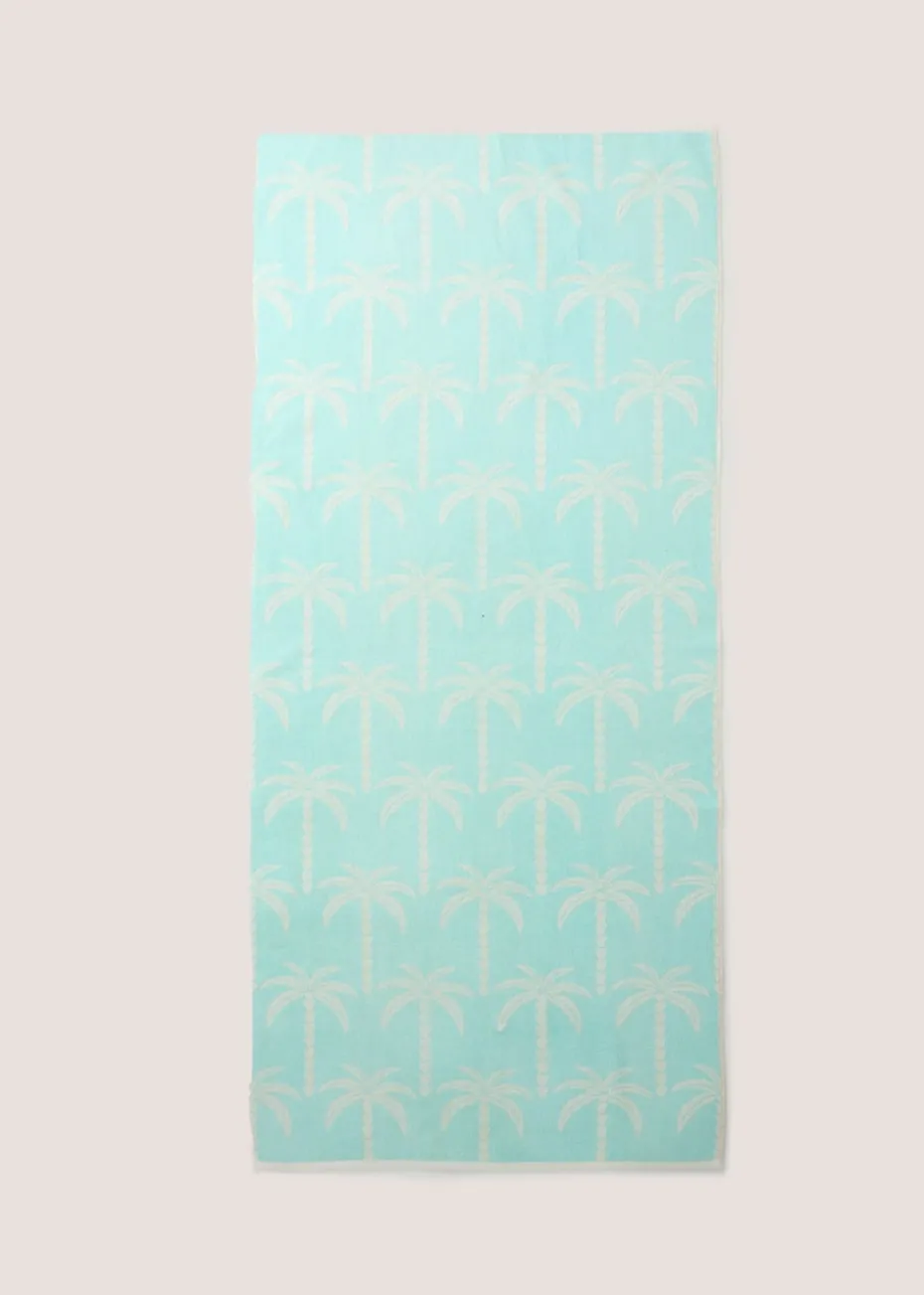 Turquoise Palm Tree Beach Towel
