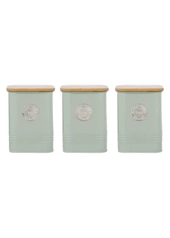 Typhoon Living Squircle Set of 3 Tea, Coffee, Sugar Storage Canisters (1.3 ltr)