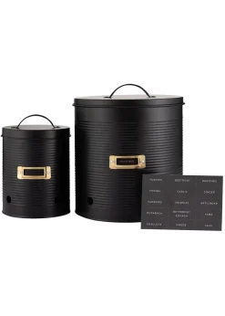 Typhoon Otto Black Set of 2 Vegetable Storage Canisters