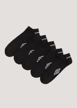 Umbro 5 Pack Black Trainer Socks