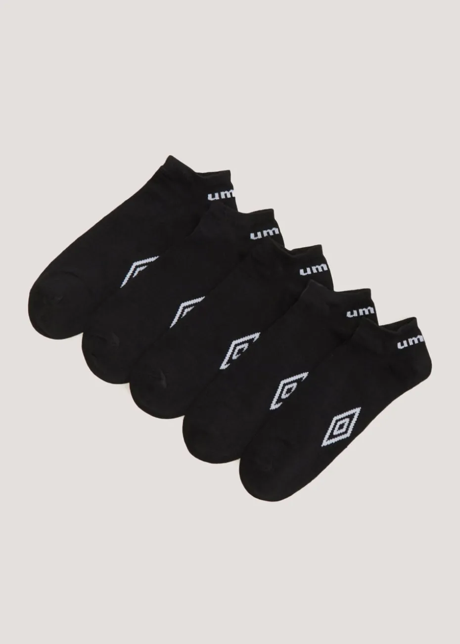 Umbro 5 Pack Black Trainer Socks