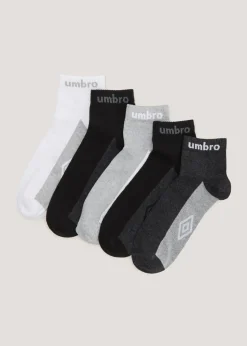 Umbro 5 Pack Multicoloured Quarter Socks