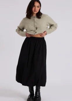 Urban Bliss Black Bubble Hem Midi Skirt