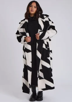 Urban Bliss Black Dogtooth Borg Crombie