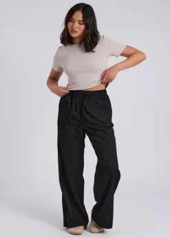 Urban Bliss Black Drawstring Wide Leg Trouser