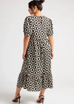 Urban Bliss Black Geometric Smock Dress