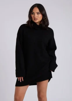 Urban Bliss Black Mini Roll Neck Dress