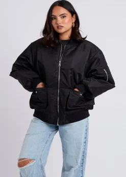 Urban Bliss Black Oversized Bomber