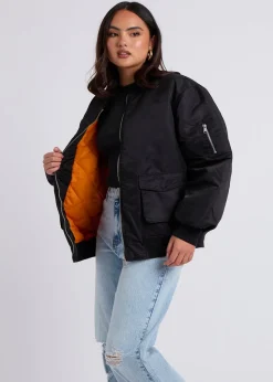 Urban Bliss Black Oversized Bomber