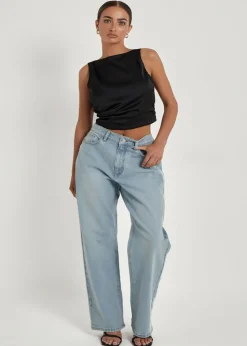 Urban Bliss Black Satin Tie Back Top