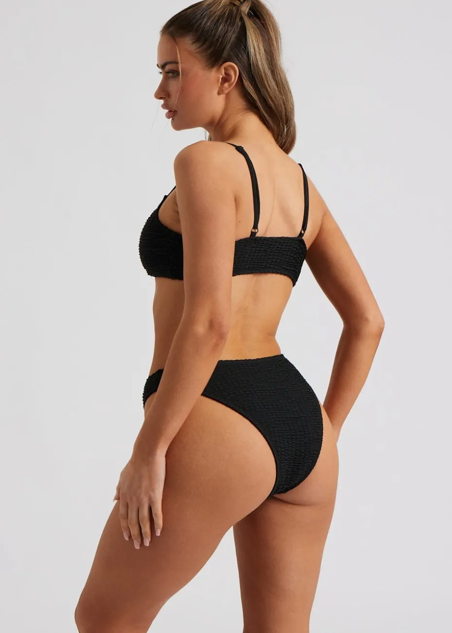 Urban Bliss Black Sheered Plain Bikini Top