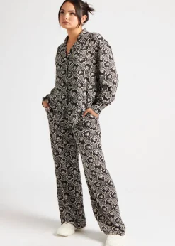 Urban Bliss Black Stencil Floral Oversized Shirt