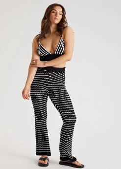 Urban Bliss Black/White Pointelle Trouser Co-ord