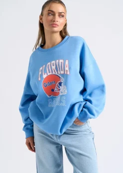 Urban Bliss Blue Florida Oversized Sweatshirt