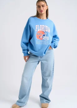 Urban Bliss Blue Florida Oversized Sweatshirt
