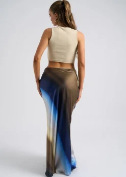 Urban Bliss Blue Ombre Bias Cut Maxi Skirt