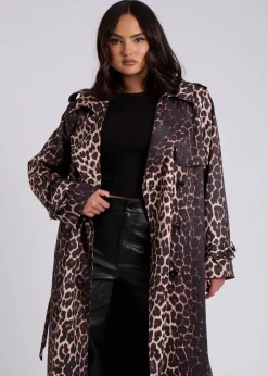 Urban Bliss Brown Leopard Print Trench