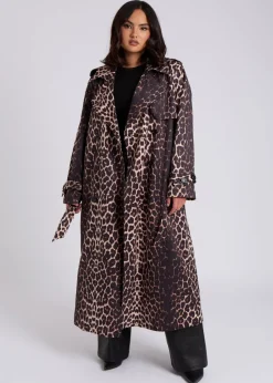 Urban Bliss Brown Leopard Print Trench