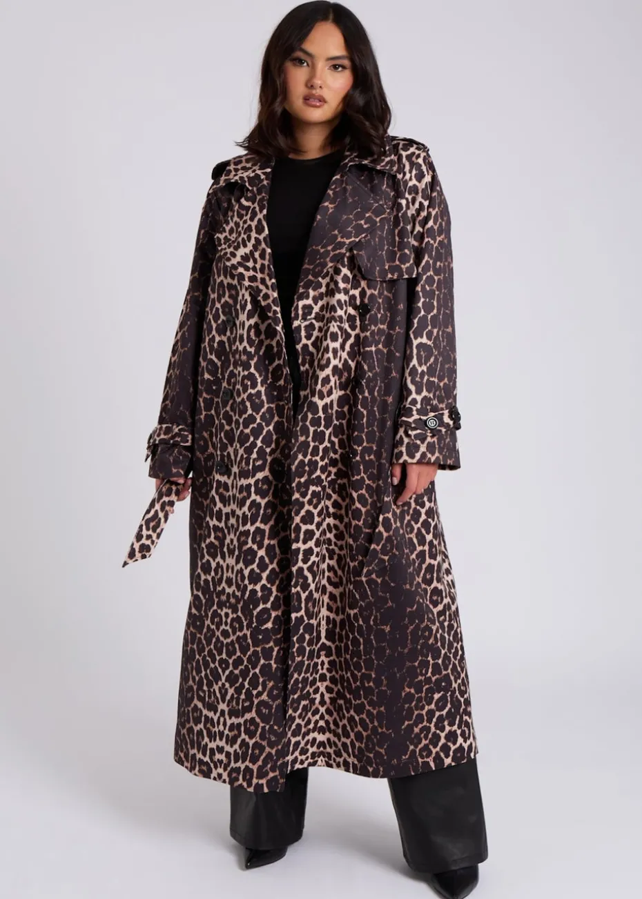 Urban Bliss Brown Leopard Print Trench