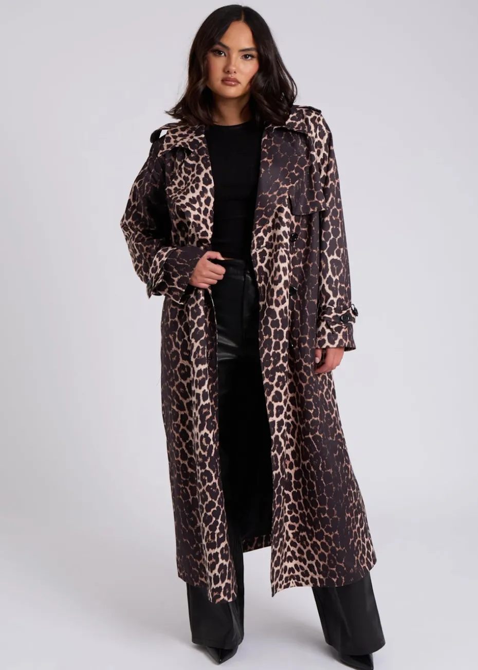 Urban Bliss Brown Leopard Print Trench