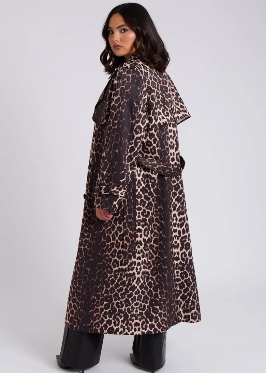 Urban Bliss Brown Leopard Print Trench