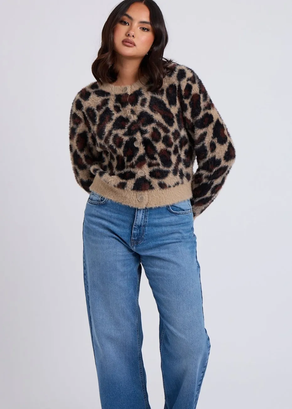 Urban Bliss Brown Leopard Print Cardigan