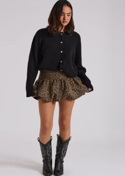 Urban Bliss Brown Leopard Balloon Mini Skirt