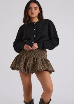 Urban Bliss Brown Leopard Balloon Mini Skirt