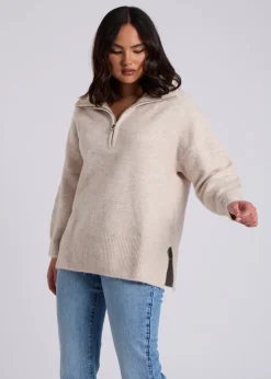 Urban Bliss Cream Half Zip Jumper