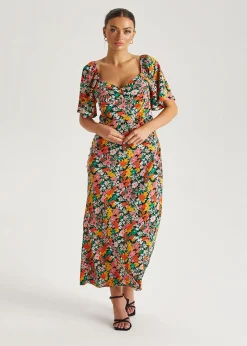Urban Bliss Floral Angel Sleeve Maxi Dress