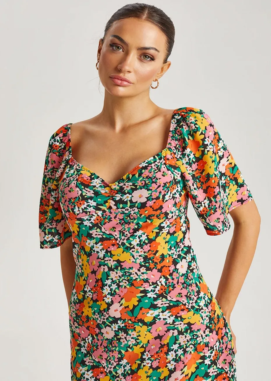 Urban Bliss Floral Angel Sleeve Maxi Dress