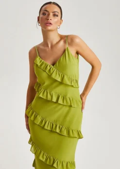 Urban Bliss Green Ruffle Maxi Dress