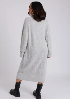 Urban Bliss Grey Midi Roll Neck Dress