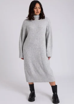 Urban Bliss Grey Midi Roll Neck Dress
