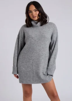 Urban Bliss Grey Mini Roll Neck Dress