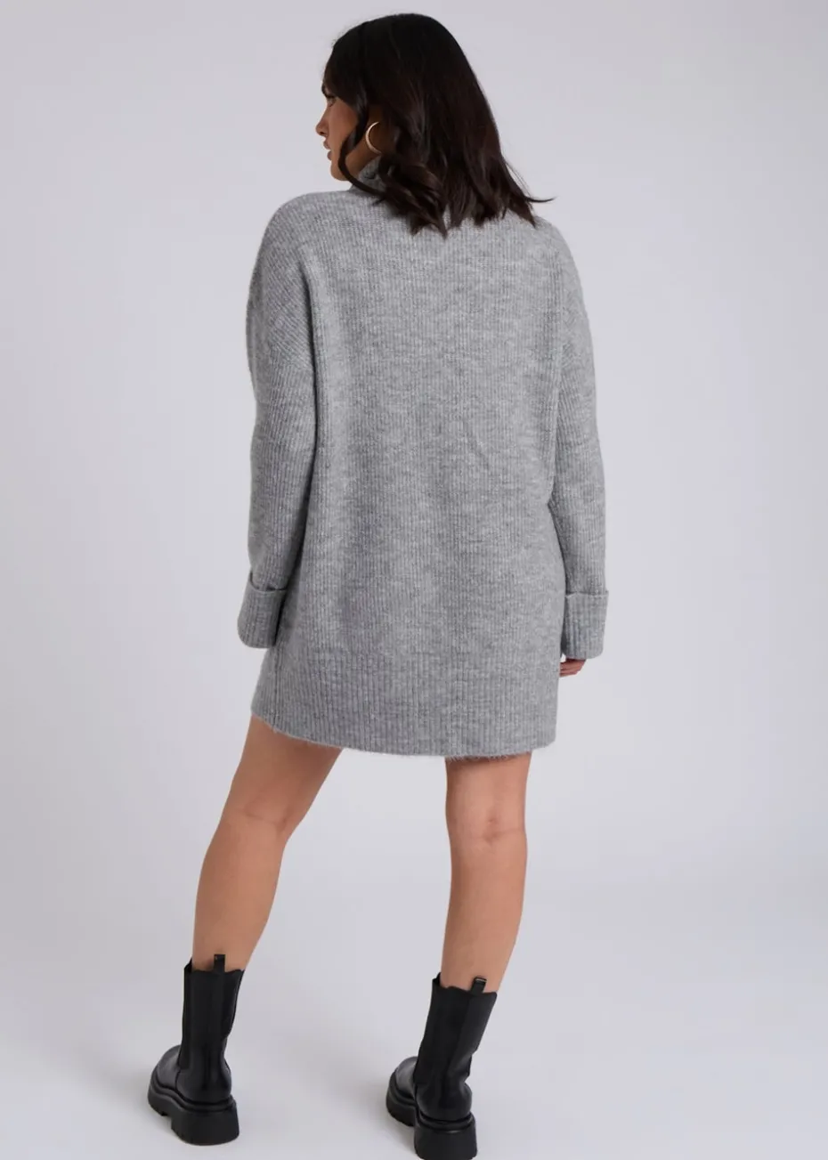 Urban Bliss Grey Mini Roll Neck Dress