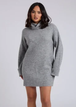 Urban Bliss Grey Mini Roll Neck Dress