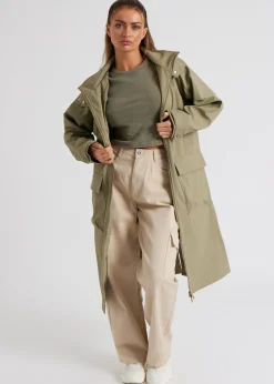 Urban Bliss Khaki Rubberised Raincoat