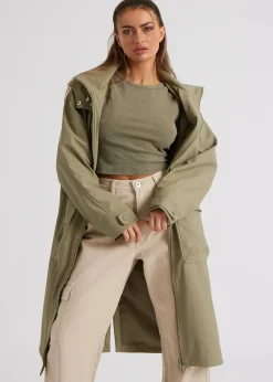 Urban Bliss Khaki Rubberised Raincoat