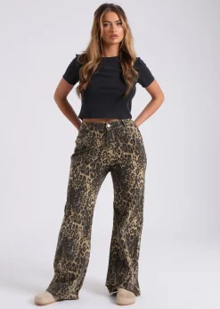 Urban Bliss Leopard Wide Leg Jean