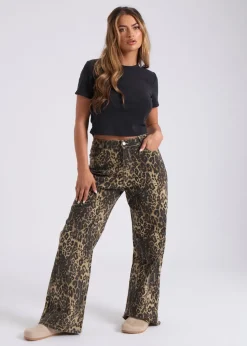Urban Bliss Leopard Wide Leg Jean