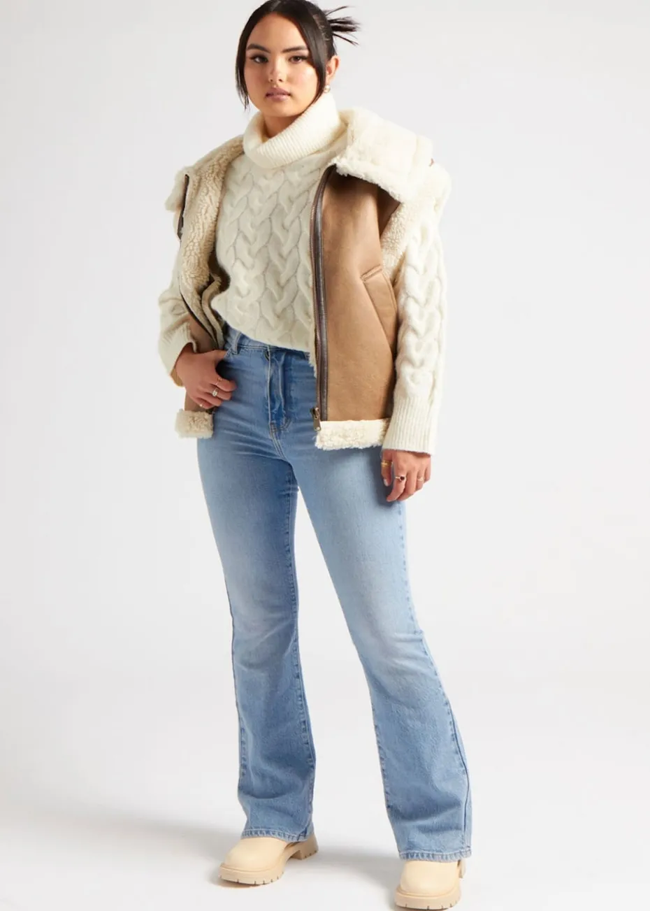 Urban Bliss Mink Bonded Avaitor Gilet