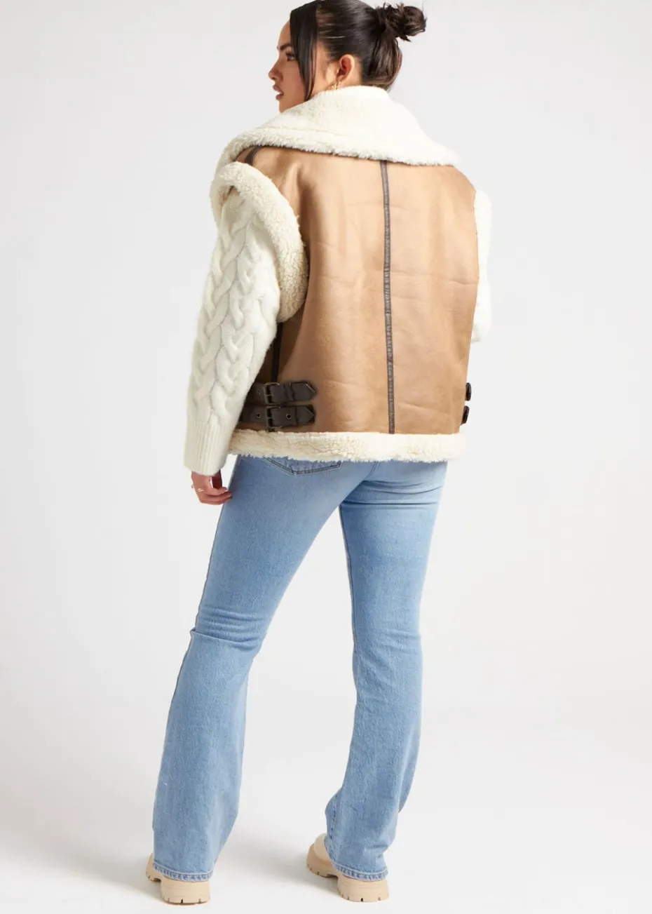 Urban Bliss Mink Bonded Avaitor Gilet