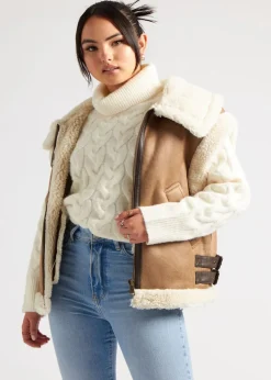 Urban Bliss Mink Bonded Avaitor Gilet