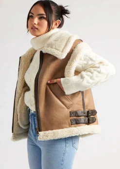 Urban Bliss Mink Bonded Avaitor Gilet