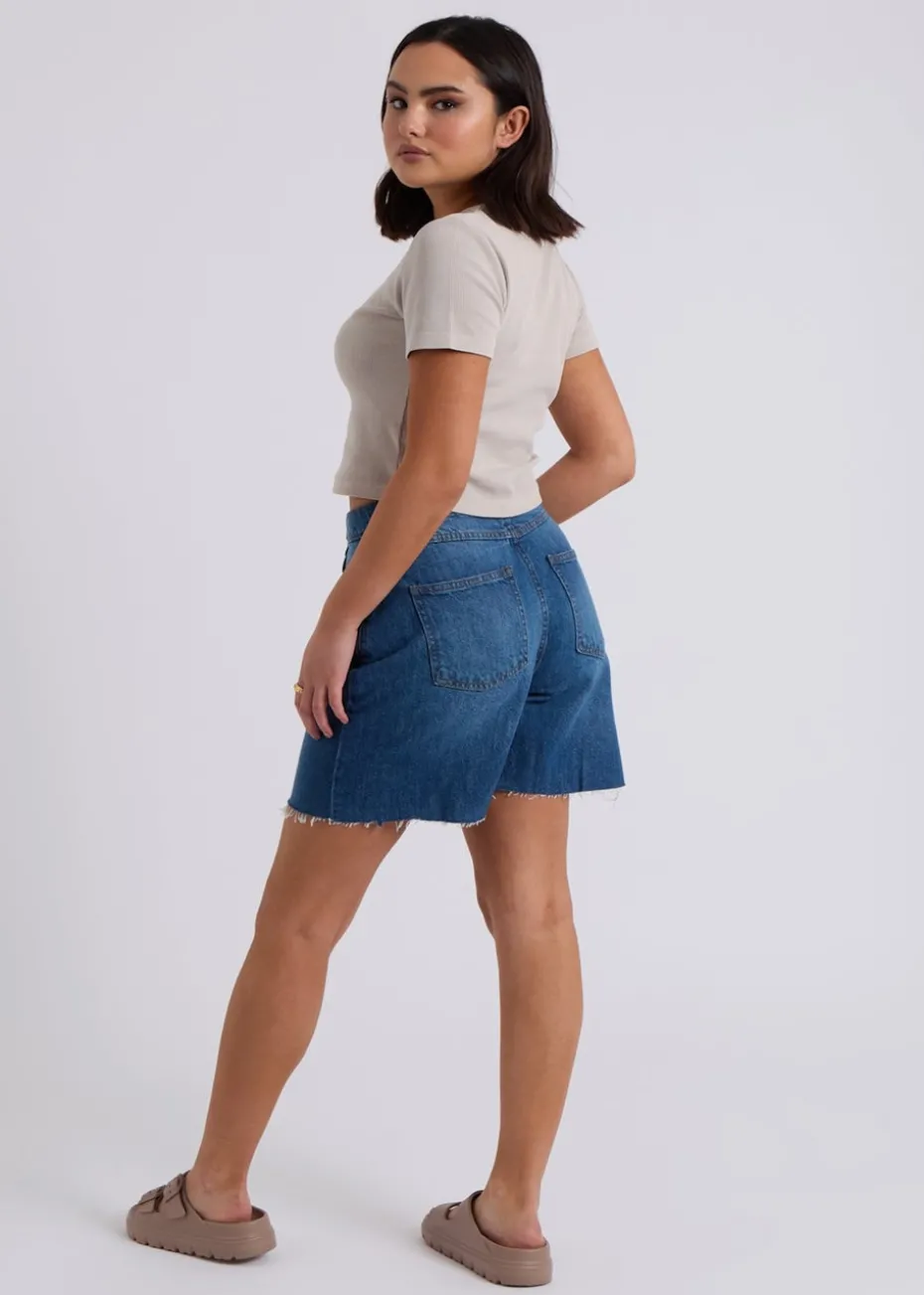 Urban Bliss Natural Washed Ribbed Tee