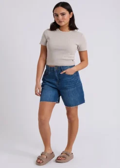 Urban Bliss Natural Washed Ribbed Tee